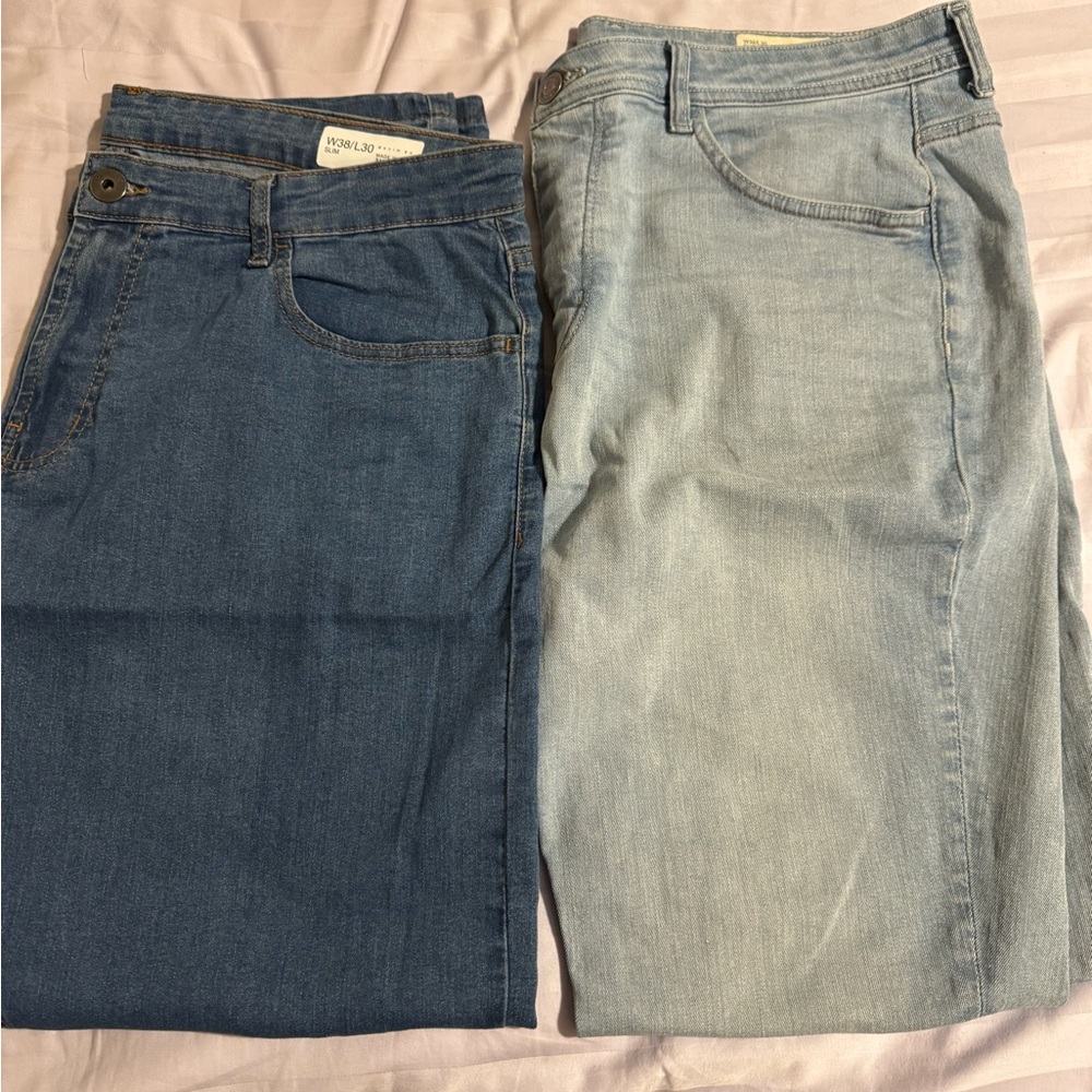 Blue and Light Blue Denim Jeans